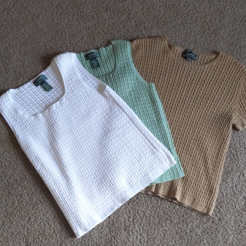 Lot of 3 LRL knit tops. NWOT